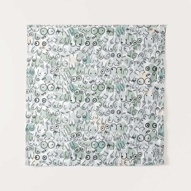 Tapiz pecho feminista pastel (Anverso)