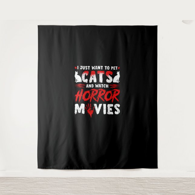 Tapiz Películas de gatos y horror (Anverso)