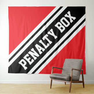 Tapiz PENALTY BOX Bright Sporty Red Black White Stripes