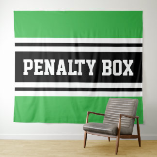 Tapiz PENALTY BOX Cool Bright Green Black White Stripes