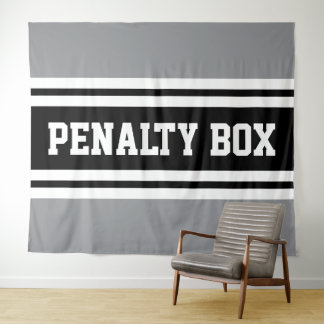Tapiz PENALTY BOX Cool Sporty Black White Gray Stripes