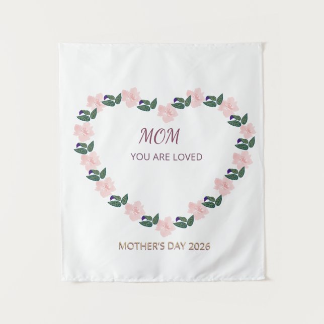 Tapiz Peony Heart Honor for Mom (Anverso)