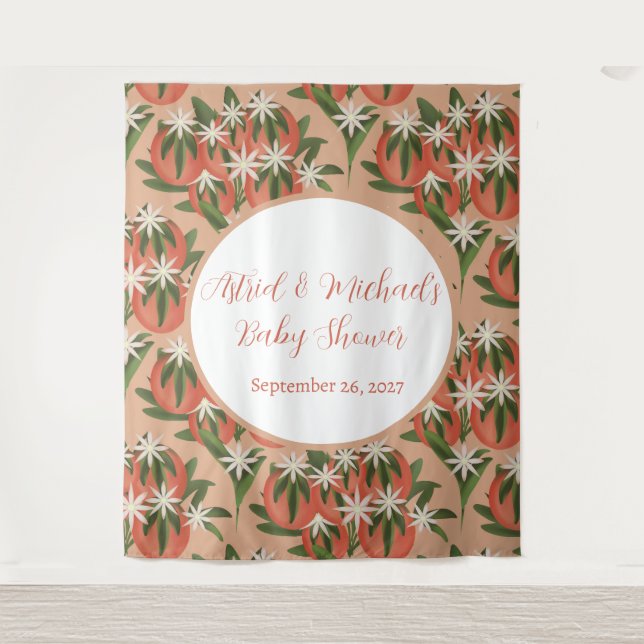 Tapiz Pequeña Cementina Cutie| Citrus Theme Baby Shower (Anverso)