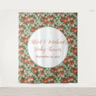 Tapiz Pequeña Cutie Clementine Sage   Citrus Baby Shower