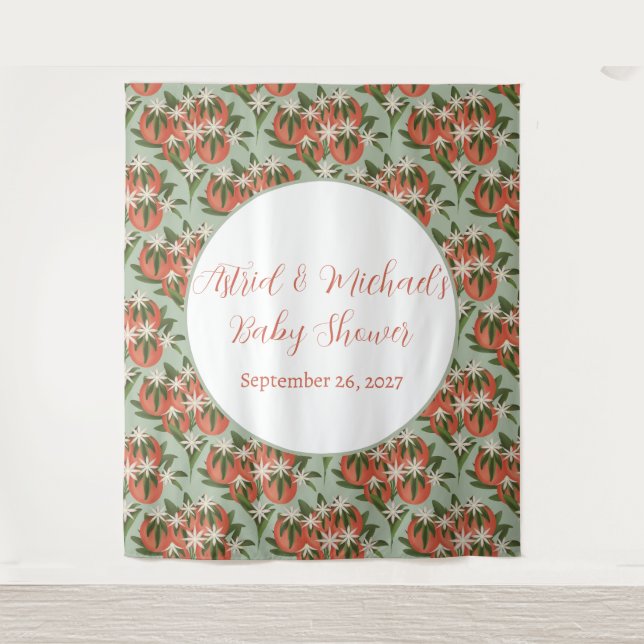 Tapiz Pequeña Cutie Clementine Sage | Citrus Baby Shower (Anverso)