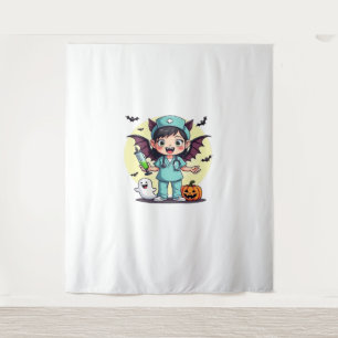 Tapiz Pequeña enfermera de brujas, Halloween Premium T-S