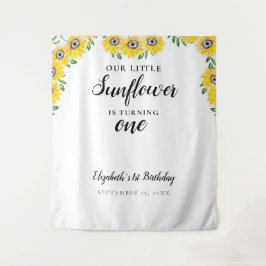 Tapiz Pequeña Girasol Primer Cumpleaños Un Fondo
