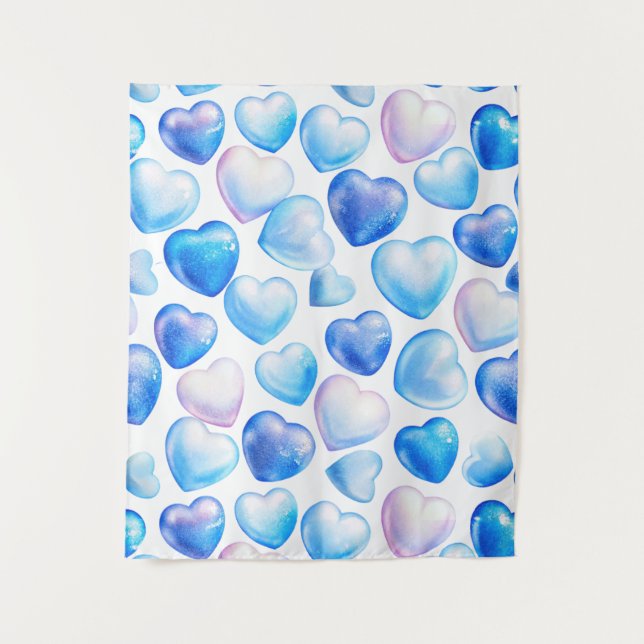 Tapiz pequeño de pared Corazón Pastel – 50x60" (Anverso)