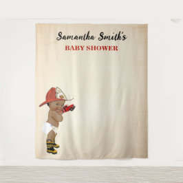 Tapiz Pequeño fondo Baby Shower de bombero infantil AA
