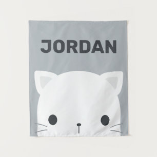 Tapiz Pequeño gato con nombre personalizado