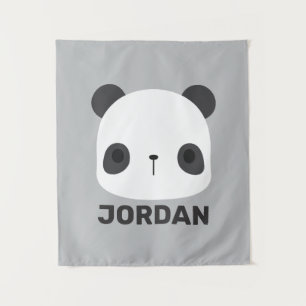 Tapiz Pequeño oso oso panda con nombre personalizado