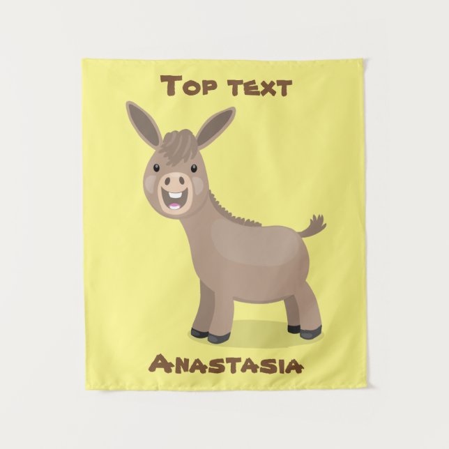 Tapiz Pequeño y feliz ilustracion de personalizado de bu (Anverso)