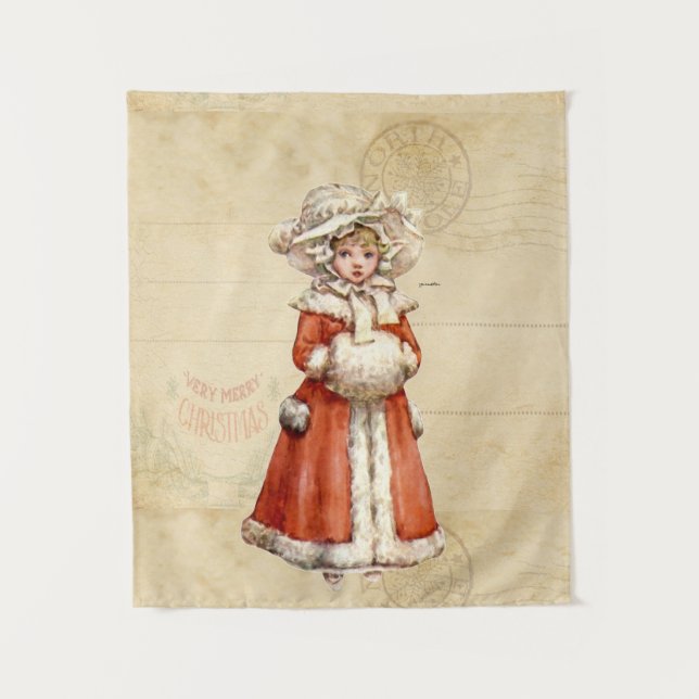 Tapiz Pequeños Navidades Personalizados de Caroleros de  (Anverso)