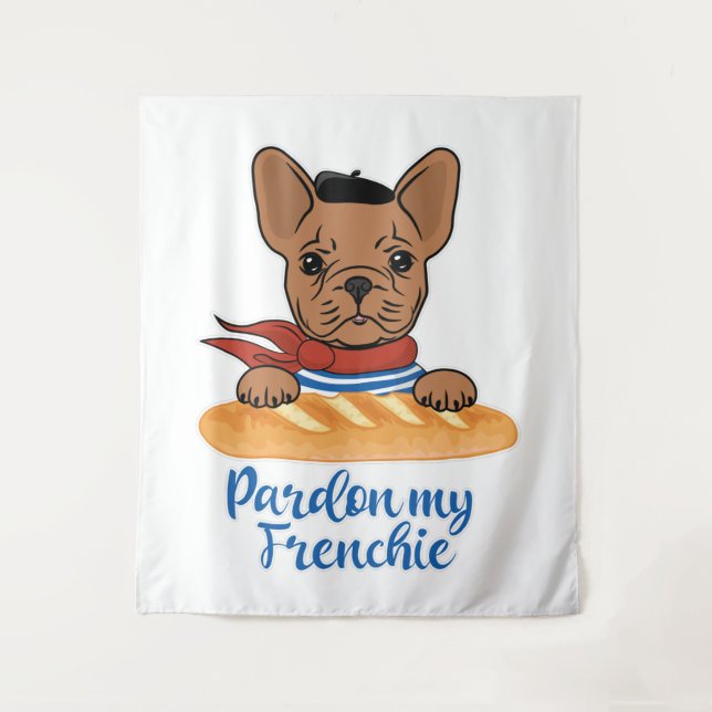 Tapiz Perdonen mi francés - Divertido Bulldog francés (Anverso)