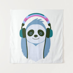 Tapiz pereza personalizado con auriculares