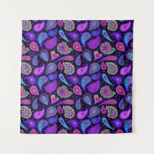 Tapiz Perfectamente Purple Paisley Bonito (Anverso)