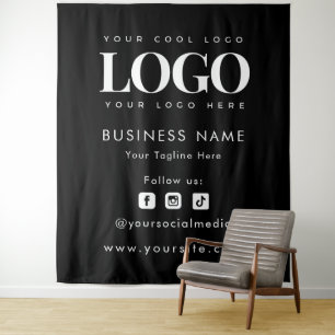 Tapiz Perfil profesional negro Añadir logotipo Medios so