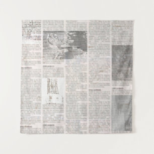 Tapiz Periódico con texto antiguo ilegible. Grunge vinta