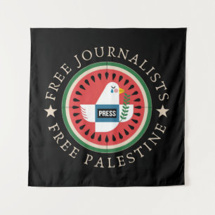 Tapiz Periodistas libres liberan a Palestina
