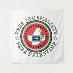 Tapiz Periodistas libres liberan a Palestina