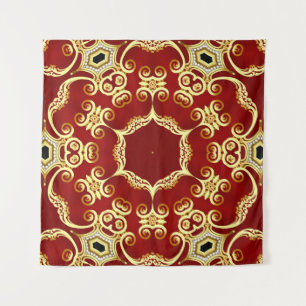 Tapiz Perla de oro: ilustracion decorativo de marco.