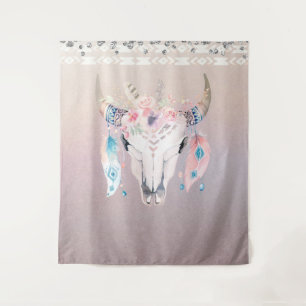 Tapiz Perla Iridescente Boho Chic Calavera Glam Floral C