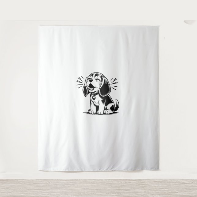 Tapiz Perrito beagle adorable, familia amante de los ani (Anverso)