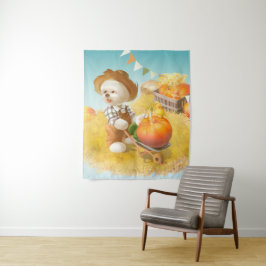 Tapiz Perro agricultor con calabaza