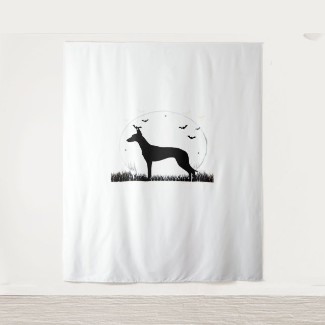 Tapiz Perro Azawakh - Halloween Moon Silhouette Classic  (Anverso)