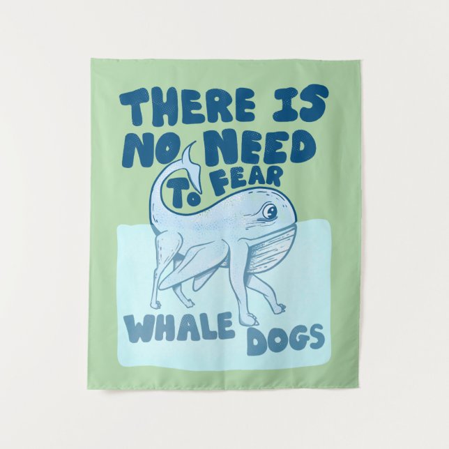 Tapiz Perro ballena criatura divertida (Anverso)