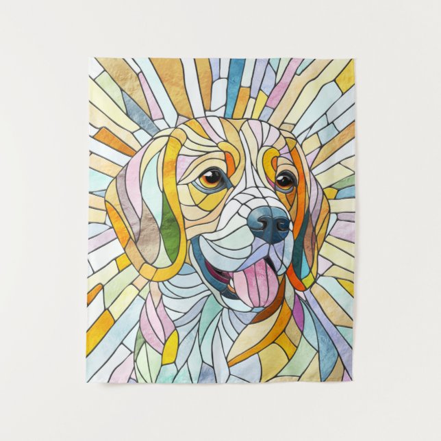Tapiz Perro Beagle - Arte Mosaico colorido (Anverso)