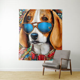 Tapiz Perro Beagle con gafas de sol