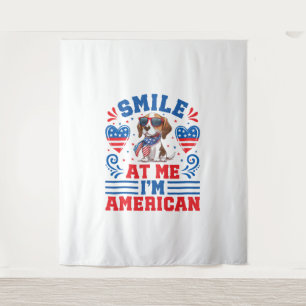 Tapiz Perro Beagle Patriótico durante el 4 de julio