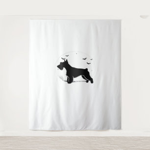 Tapiz Perro Cesky Terrier - Colas de silueta de luna de 