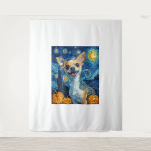 Tapiz perro chihuahua sonriendo noche estrellada por Van