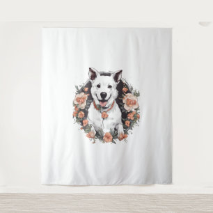 Tapiz Perro con flor