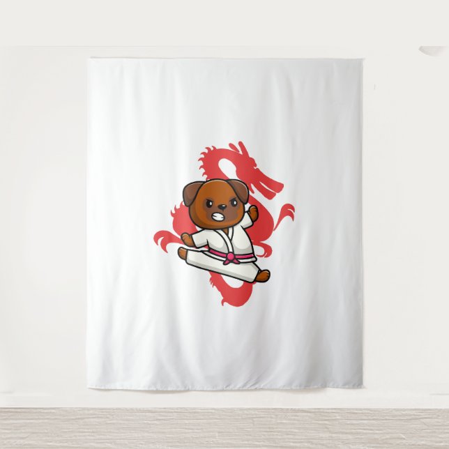 Tapiz perro conoce a karate (Anverso)