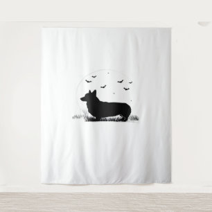 Tapiz Perro Corgi galés de Pembroke - Silueta lunar de H