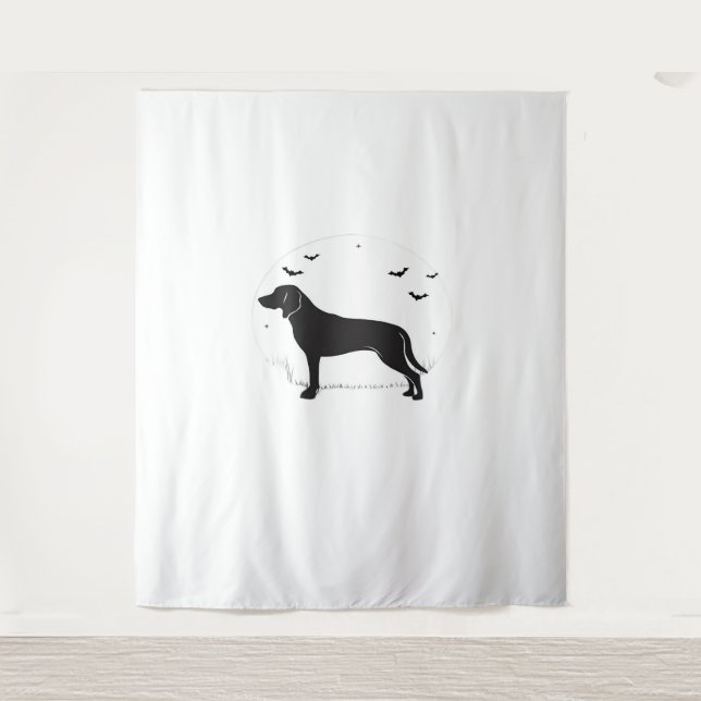 Tapiz Perro Foxhound Estadounidense - Silhouette Hallowe (Anverso)