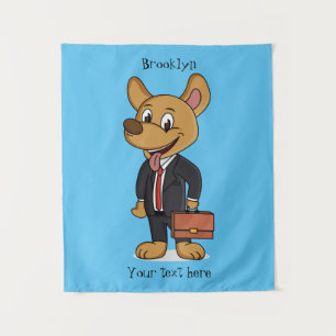 Tapiz Perro gracioso usando traje de negocios personaliz