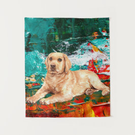 Tapiz Perro Labrador Artístico Abstracto