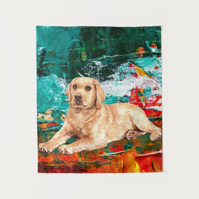 Tapiz Perro Labrador Artístico Abstracto (Anverso)