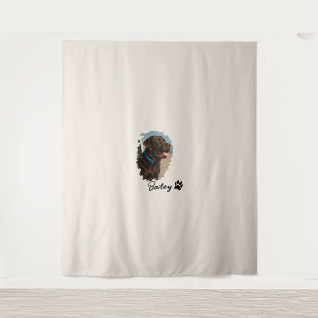 Tapiz Perro Labrador de chocolate lindo - Bailey | Regal (Anverso)