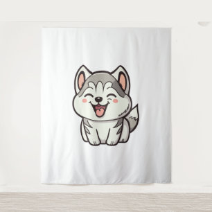 Tapiz Perro lindo siberiano cascarrón