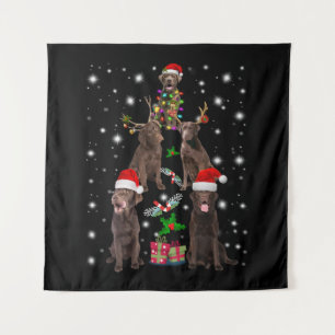 Tapiz Perro Lover Árbol de Navidad Chocolate Labrador