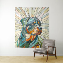Perro Rottweiler - arte de mosaicos