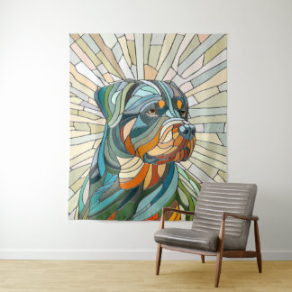 Tapiz Perro Rottweiler - arte de mosaicos