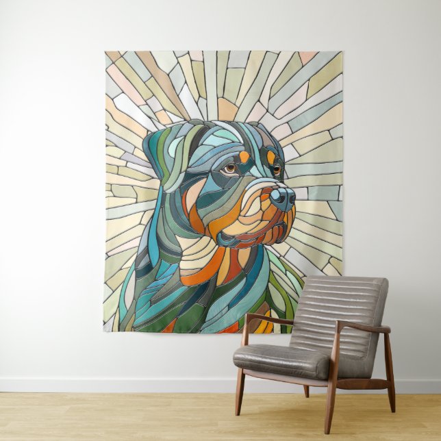 Tapiz Perro Rottweiler - arte de mosaicos (In situ)