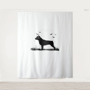 Tapiz Perro Rottweiler - Silhouette sobretodo de luna de