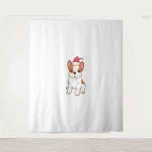 Tapiz Perro Santa Hat - Navidades divertidos _3